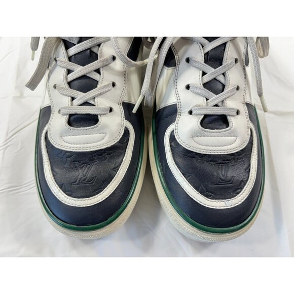 Louis Vuitton Tower Low Top Dark Blue/White Leather Sneakers Mens Size 8 - Picture 10 of 16